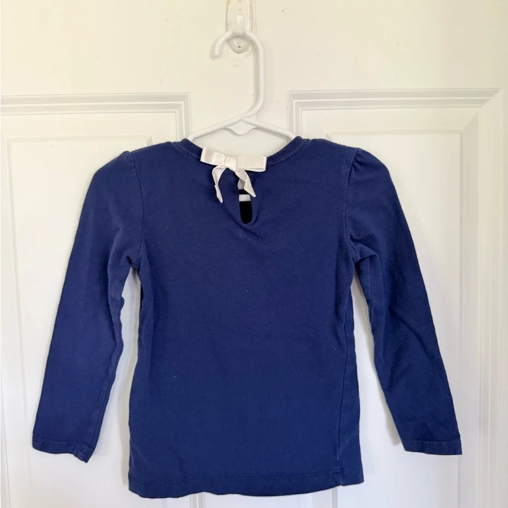 Carter's Long Sleeve Blue and Pink Tee with Heart Design - Size 2t